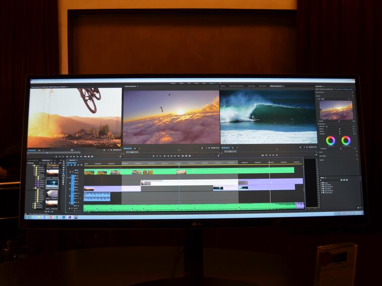 Auf 34 Zoll passen 3 "Arbeitsplätze"