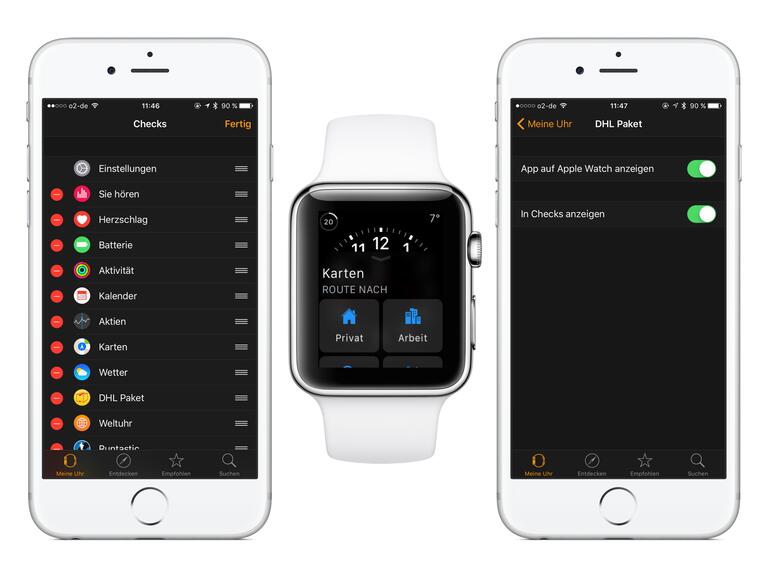 Die Watch-App hilft bei der Verwaltung von Checks