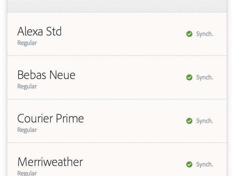 Einmal in Typekit hinterlegt Schriften stehen überall zu Verfügung.