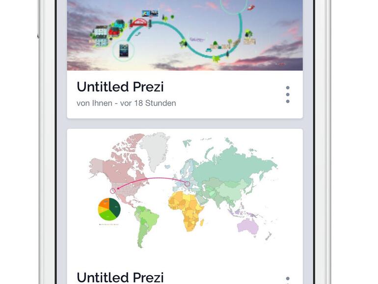 Das Angebot an Vorlagen ist bei Prezi größer …