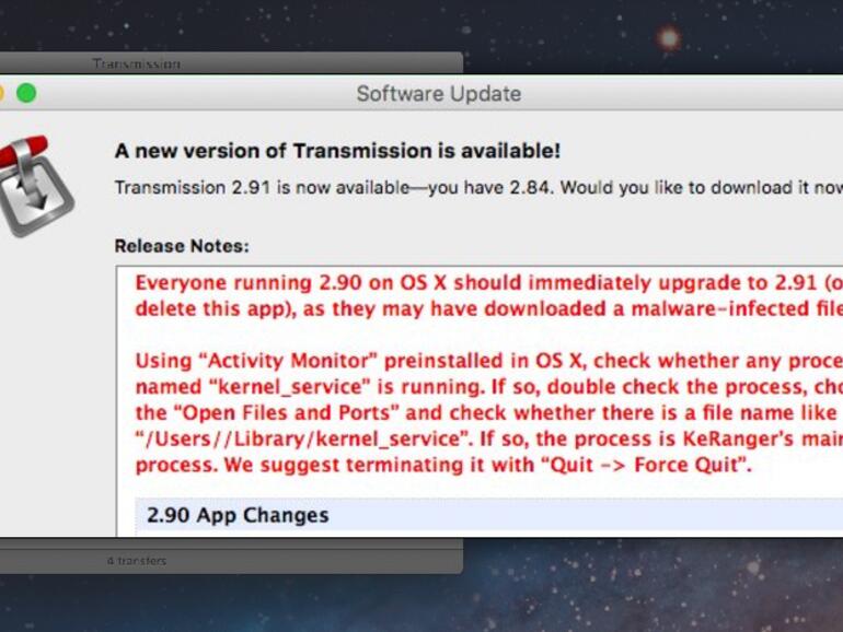 Transmission-Client - der verseuchte Bittorent-Client