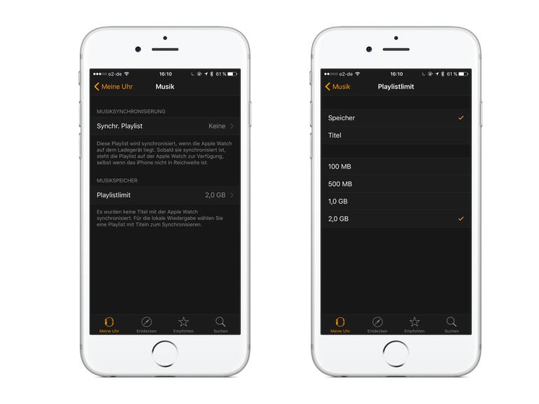 Apple hat den Speicher für Musik auf 2 GB begrenzt