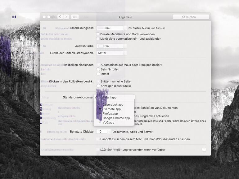 Du kannst den Standard-Browser in den allgemeinen Systemeinstellungen festlegen.