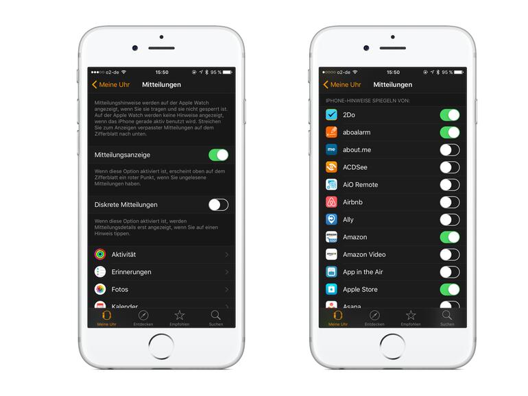Nur über die Watch-App können Benachrichtigungen der Apple Watch verwaltet werden