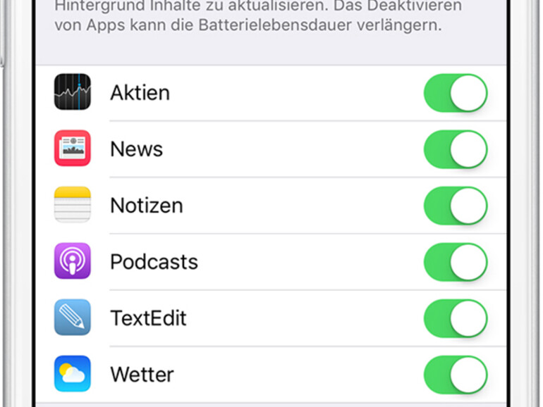 Hintergrundaktualisierung unter iOS 