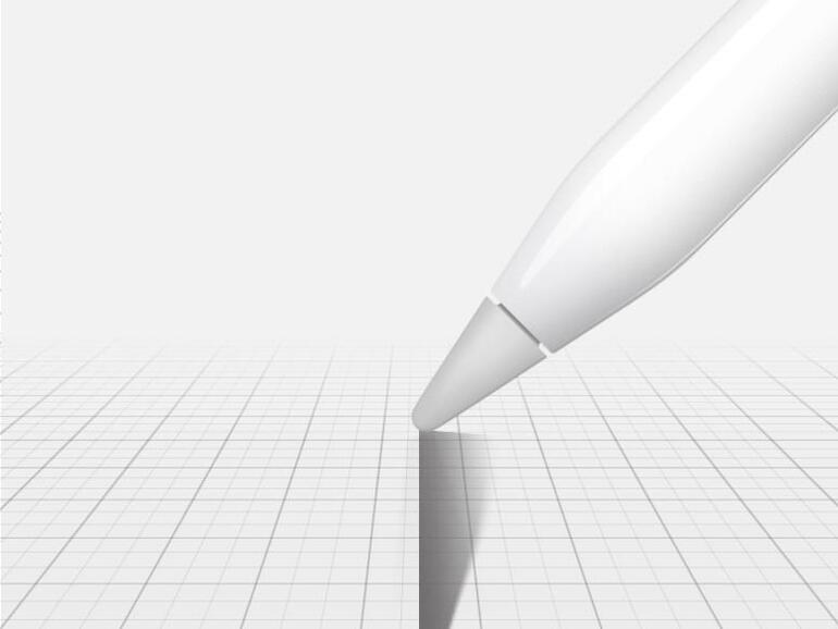 Neigungserkennung beim iPad Pro: Durch Verändern des Winkels kann mit dem Apple Pencil schraffiert werden.