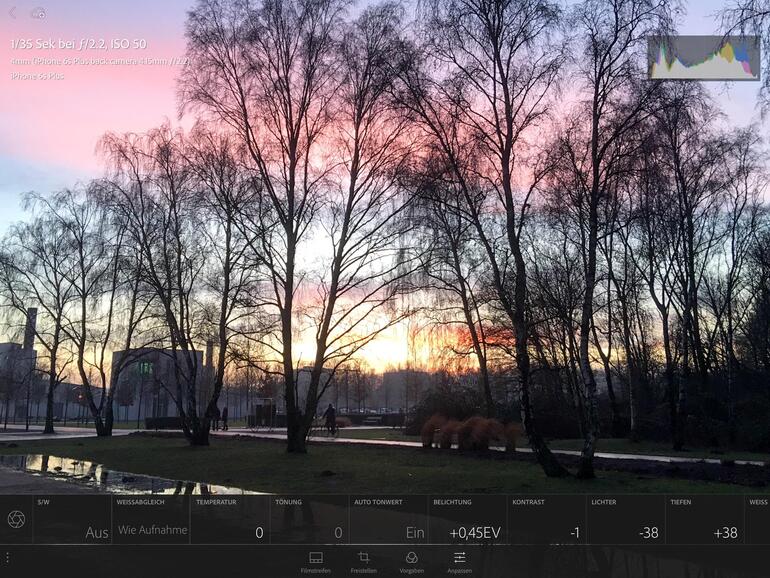 Neigungserkennung beim iPad Pro: Durch Verändern des Winkels kann mit dem Apple Pencil schraffiert werden.