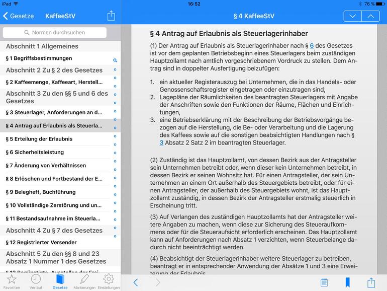 Über das Exportmenü ist eine Onlinesuche nach Ergänzungen und weiteren Informationen in der OpenJur-Datenbank möglich.