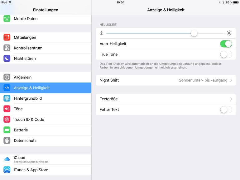 True Tone lässt sich in den Einstellungen aktivieren
