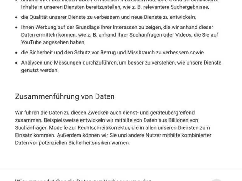 Der „Hinweis zum Datenschutz bei Google“: Man sollte nicht zu schnell auf „Ich stimme zu“ klicken.