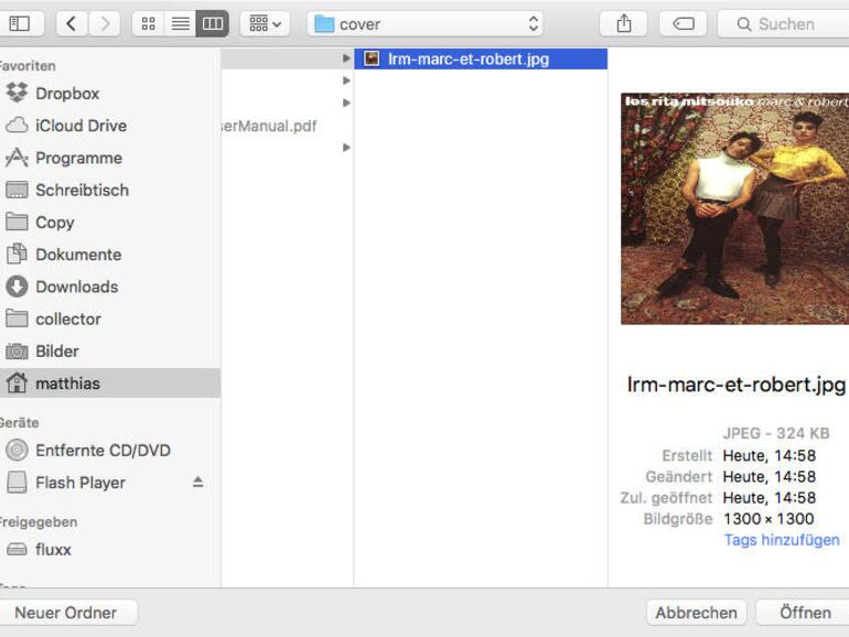 Sollte die iTunes-Cover-Suche nichts gefunden haben, sucht man selbst bei Amazon, Bing oder Google.