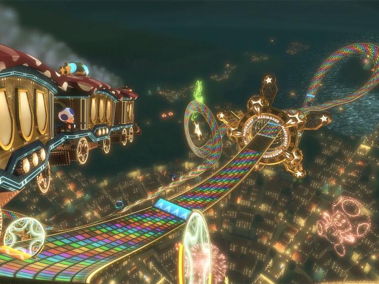 Mit der echten Regenbogenstraße kann Teslas Version nicht ganz mithalten