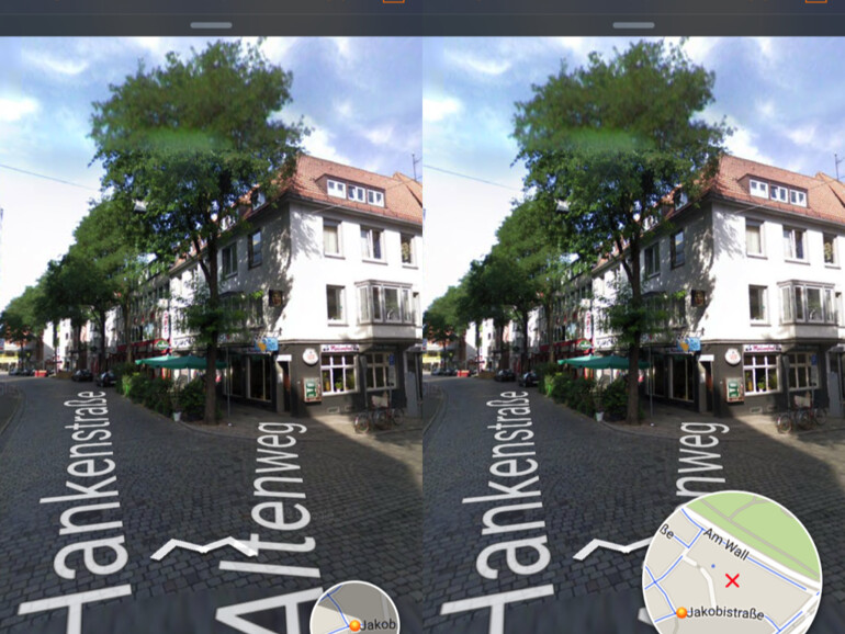 Streets Mini-Karte in normaler und expandierter Form