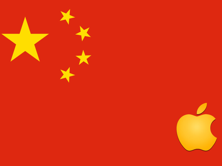 Montage: Chinesische Flagge mit Apple-Logo