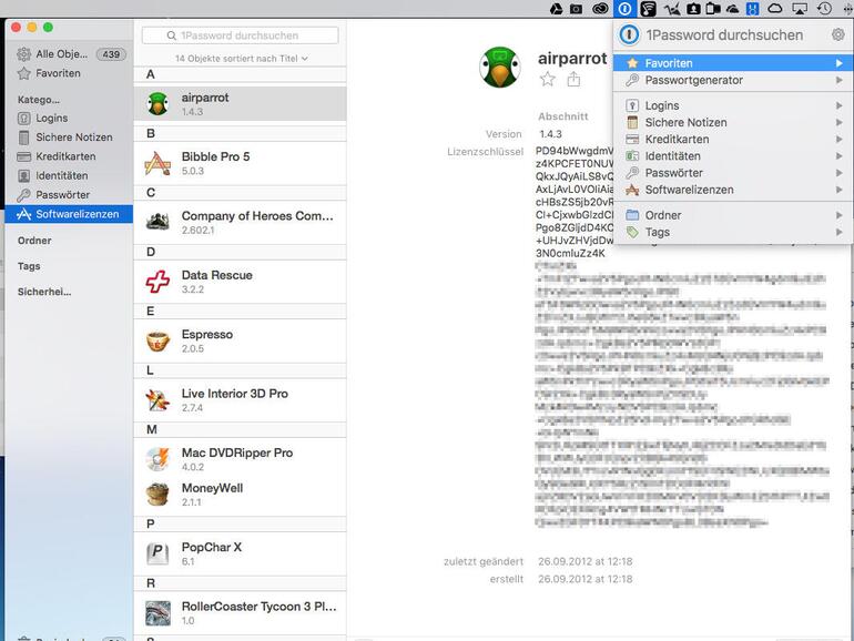 1Password ist ein genialer Safe für alle sensiblen Daten auf Mac und iOS.