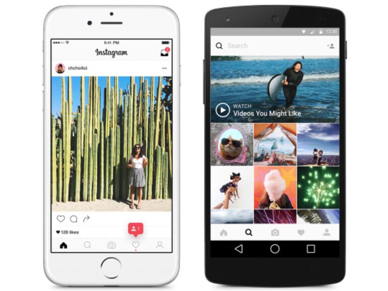 Das neue Instagram-Design betont die Fotos