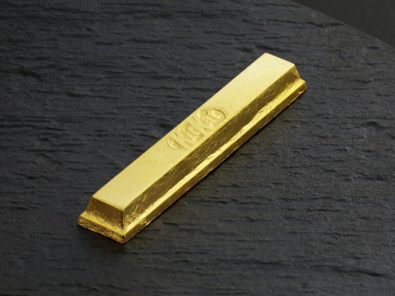 Kit Kat mit Blattgold-Überzug.