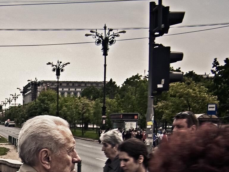 Fußgänger an Ampel