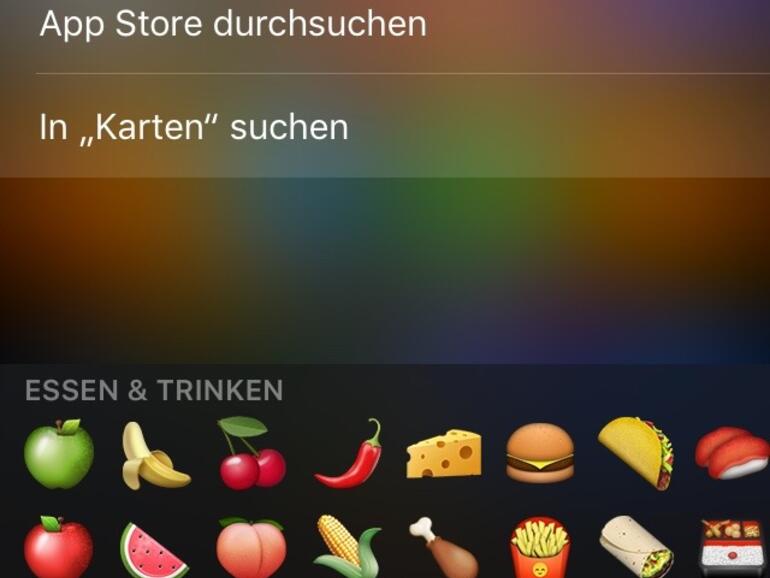 Emoji-Suche in Spotlight für iOS klappt noch nicht mit Deutsch als Systemsprache.