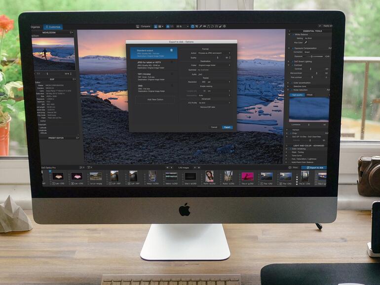 Montage: DxO OpticsPro auf iMac