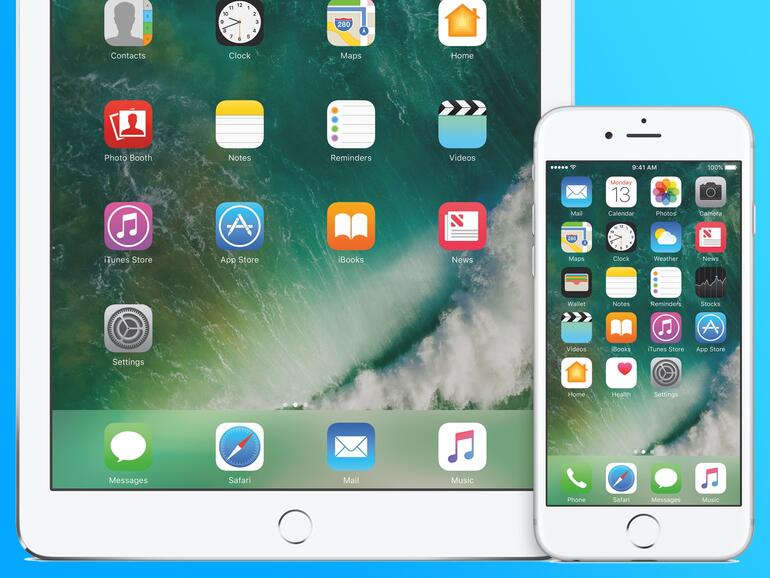 iOS 10 auf dem iPad und iPhone.