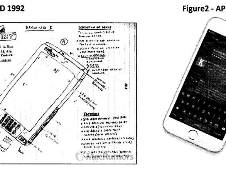Design von Thomas S. Ross links, Apples iPhone rechts