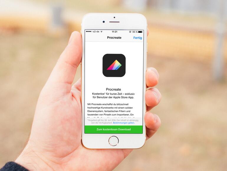 Über einen Umweg kann man sich die App Procreate Pocket sichern