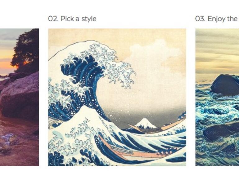 Foto aufnehmen, Stil aussuchen und Foto umwandeln