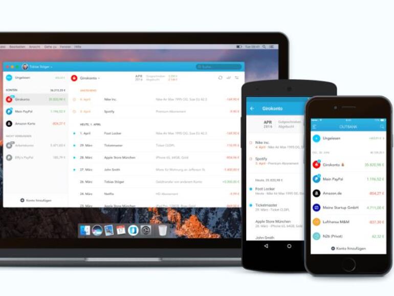 Outbank bietet Anwendern einen jederzeit aktuellen Überblick über die eigenen Kontostände