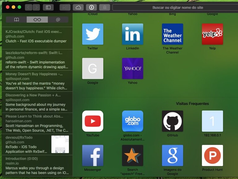 Dark Mode in macOS Sierra Safari