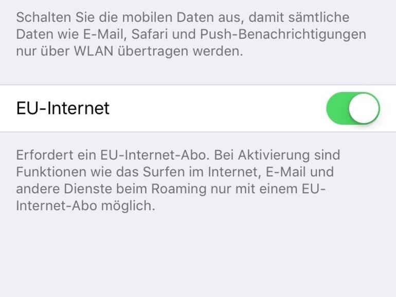 In den Einstellungen für das mobile Netz lässt sich das Roaming an- und ausschalten. Lässt man es an, sollte man sparsam surfen.
