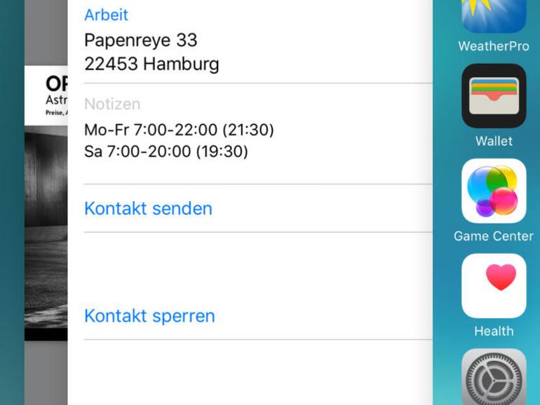 Sie können die Route auch am Mac oder iPad mit Karten planen. Das iPhone zeigt das Handoff-Icon im Sperrbildschirm oder App-Umschalter. Tippen Sie darauf, um die Route zu übernehmen und die Navigation zu starten.