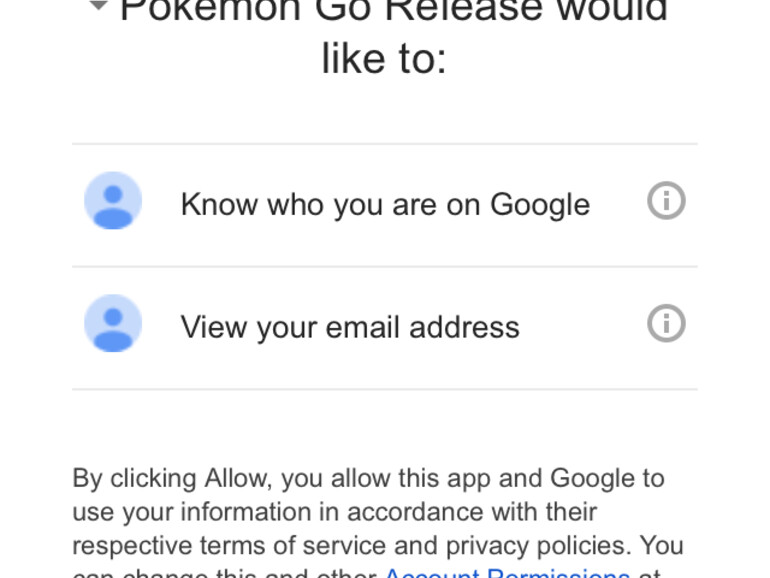 Diese Daten erhält Pokémon Go durch den Login am Spiel