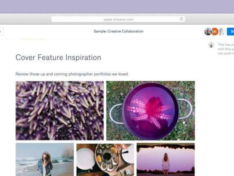 Dropbox Paper Bildergalerie