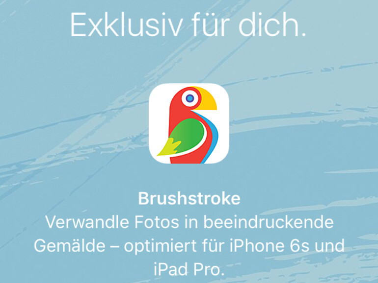 Screenshot von Gratis-Angebot zu Brushstroke in „Apple Store"-App