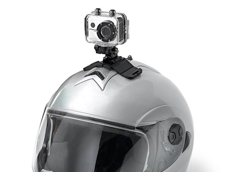 Action-Cam von TCM mit Motorradhelm-Halterung