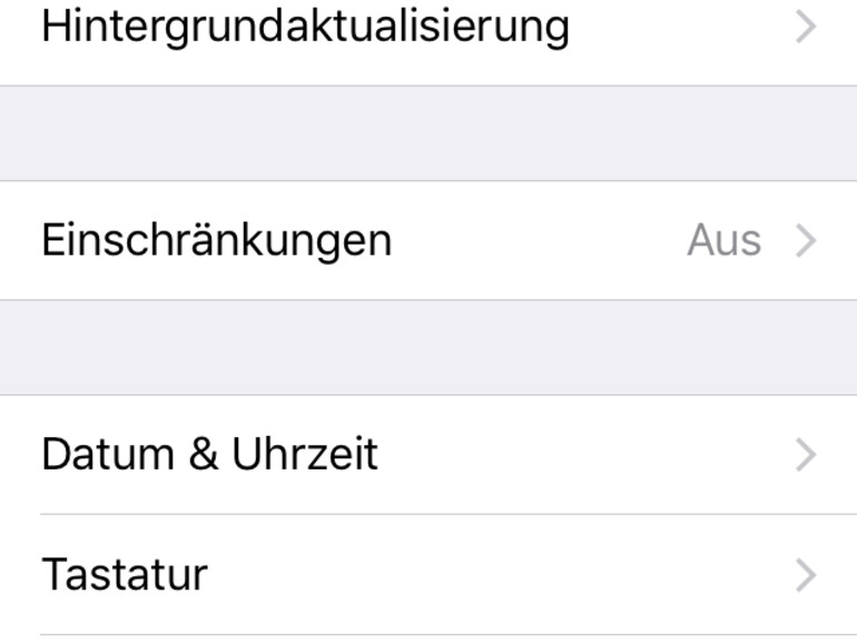 Tastatur-Einstellung.
