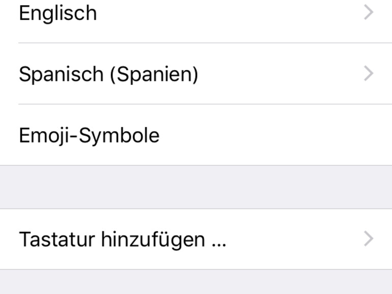 Tastatur hinzufügen.