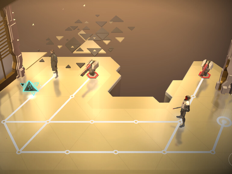 Level mit Tarnkappe und Geschütztürmen