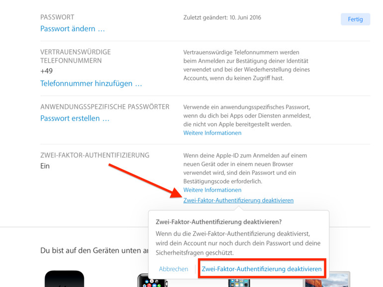 Apple Id Zwei Faktor Authentifizierung Deaktivieren So