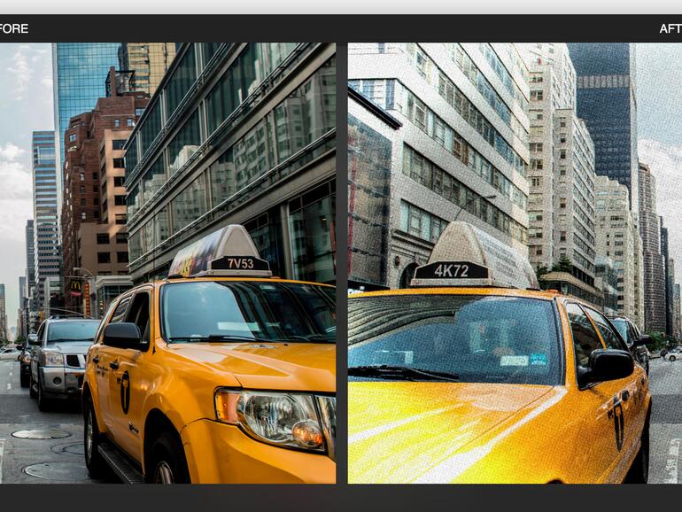 Die Vorher-Nachher-Darstellung gestattet den Vergleich des Originalbilds zu den geplanten Veränderungen.