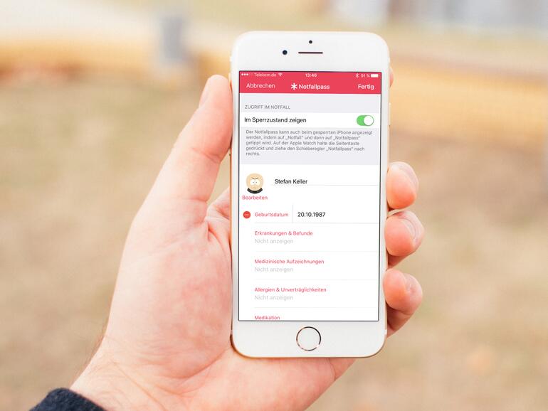 Der Notfallpass ist nur dann verfügbar, wenn Sie ihn für den Sperrzustand freigeben. Andernfalls fehlt die Option.