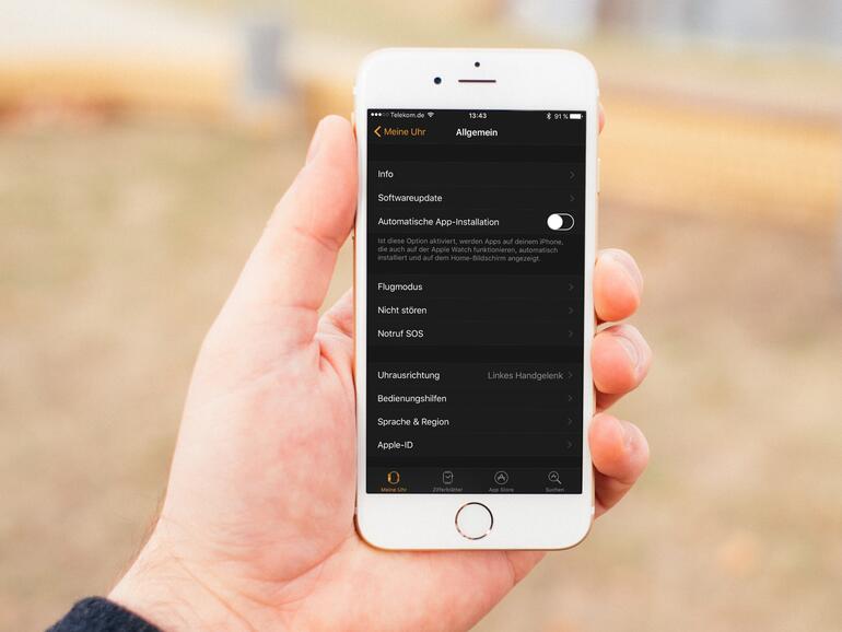 Watch-App in iOS 10: Allgemein. Hier sind die Optionen zu Notruf SOS zu finden.