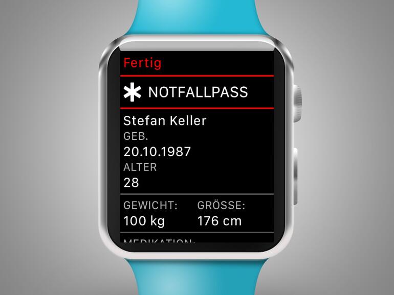 watchOS 3: Notfallpass zeigt unter Umständen wichtige Informationen über Sie.