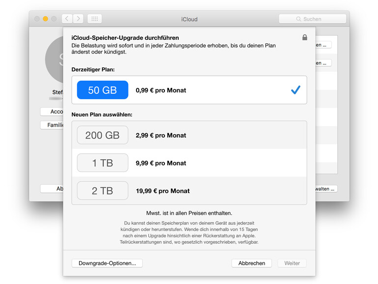 2 TB für die iCloud kosten 20 Euro im Monat