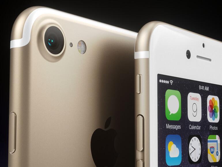 iPhone 7 in Gold in Rendergrafik