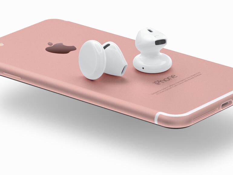 iPhone 7 mit AirPods (Mock-Up)