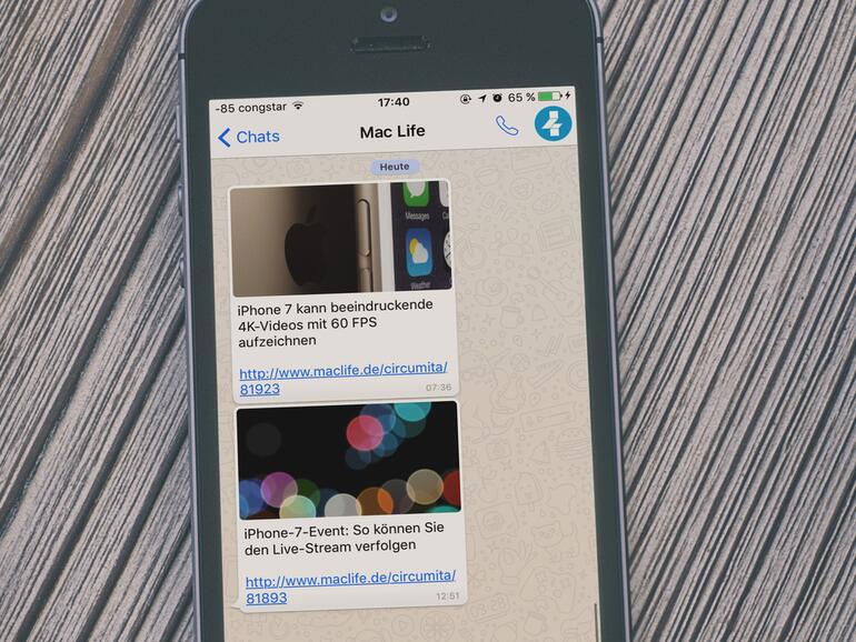 Der WhatsApp-Service der MacLife startet heute