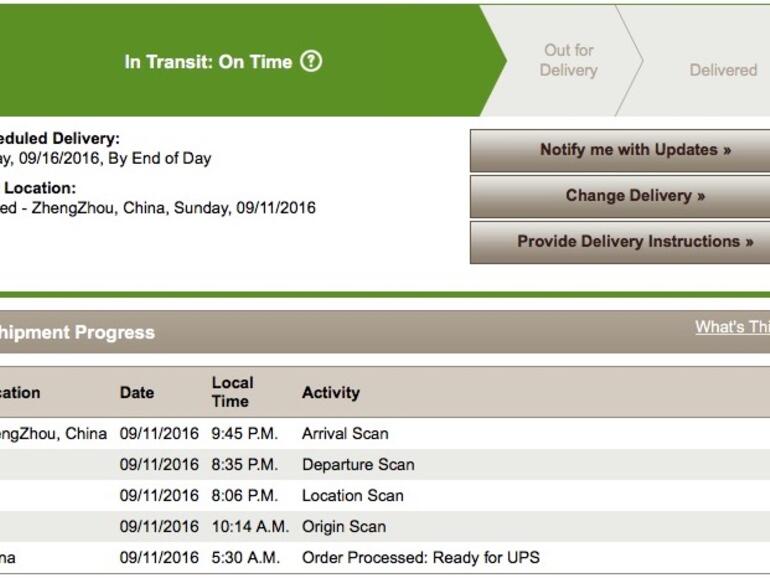 iPhone 7 Tracking von UPS