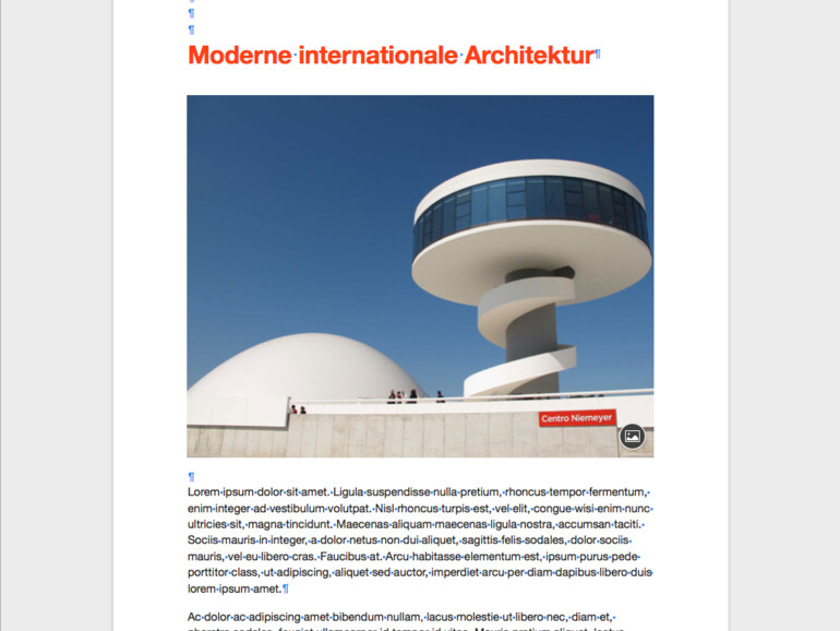 Pages-Dokument vorher